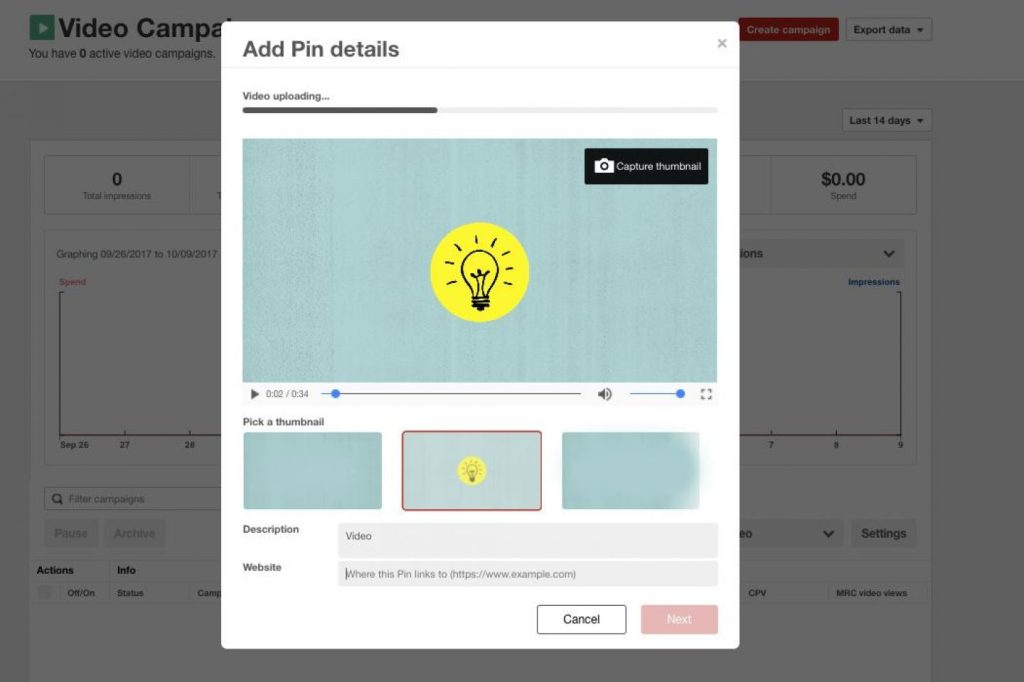 How long can a Pinterest video ad be?